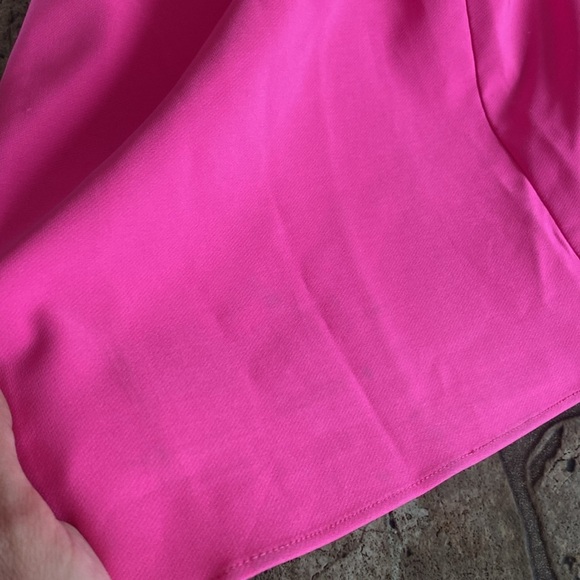 Laundry By Shelli Segal Hot Pink Split Front Sheath Formal Cocktail Gown Size 4 - Picture 16 of 16